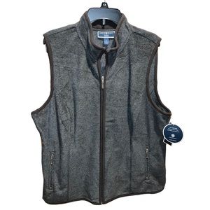 Karen Scott Gray Fleece Polyester Sleeveless Zip Up Vest Jacket